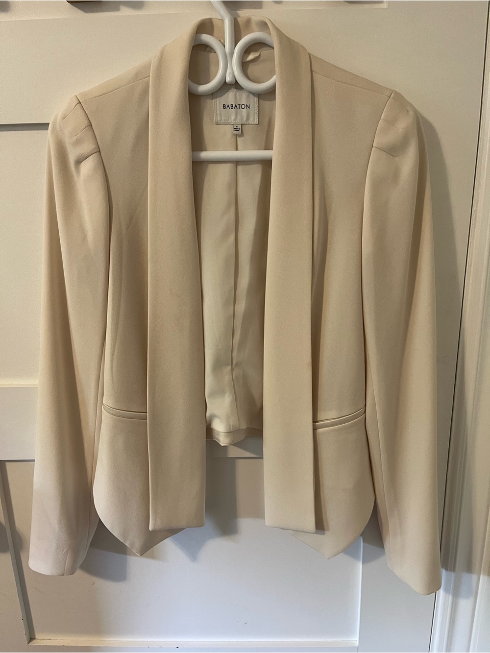 Aritzia Babaton Cream Open-Front Women's Blazer